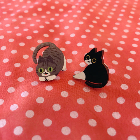 Paisley & Felix Wooden Cat Pins