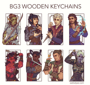 [Preorder/In stock] BG3 Wooden Keychains